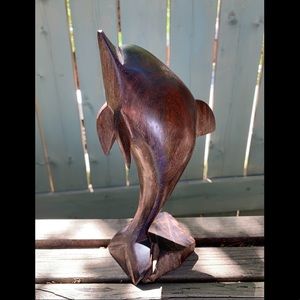 Vintage mid century ironwood dolphin